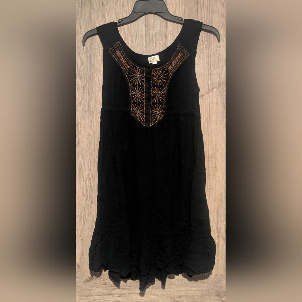 Black Embroidered Women's Dress